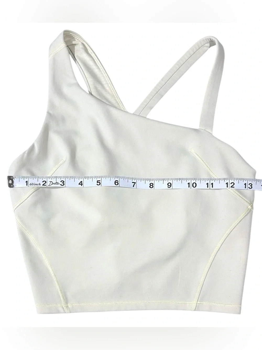 Lululemon Everlux Asymmetrical Tennis One Shoulder Sports White Bra size 6